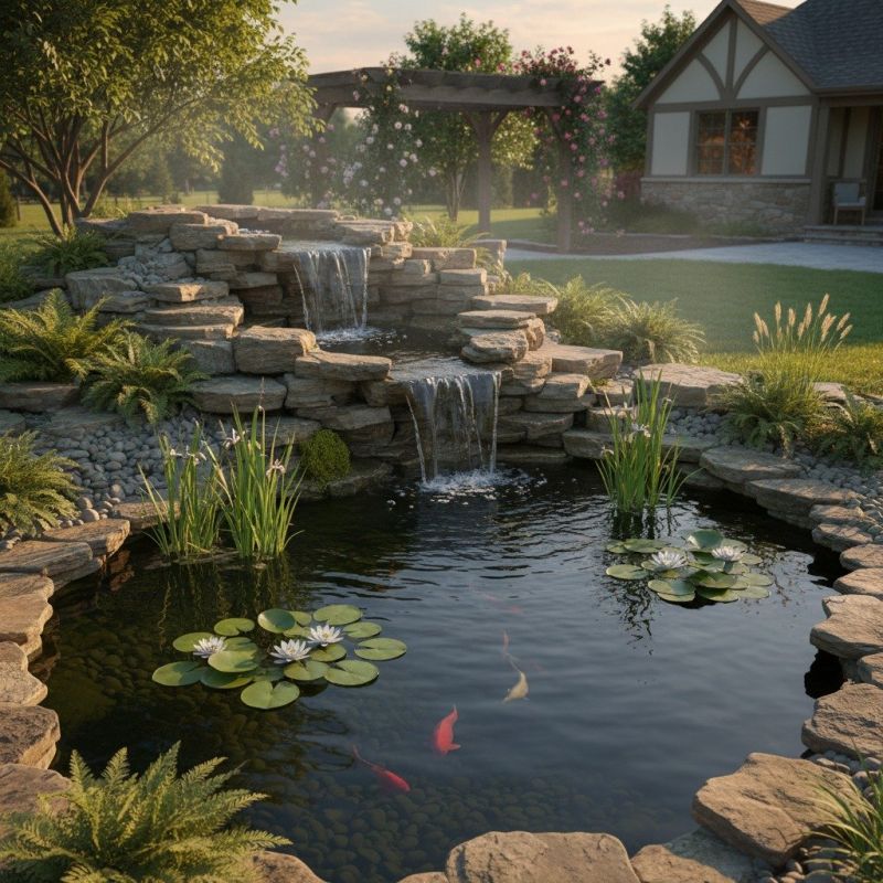 Pond Waterfall Installation